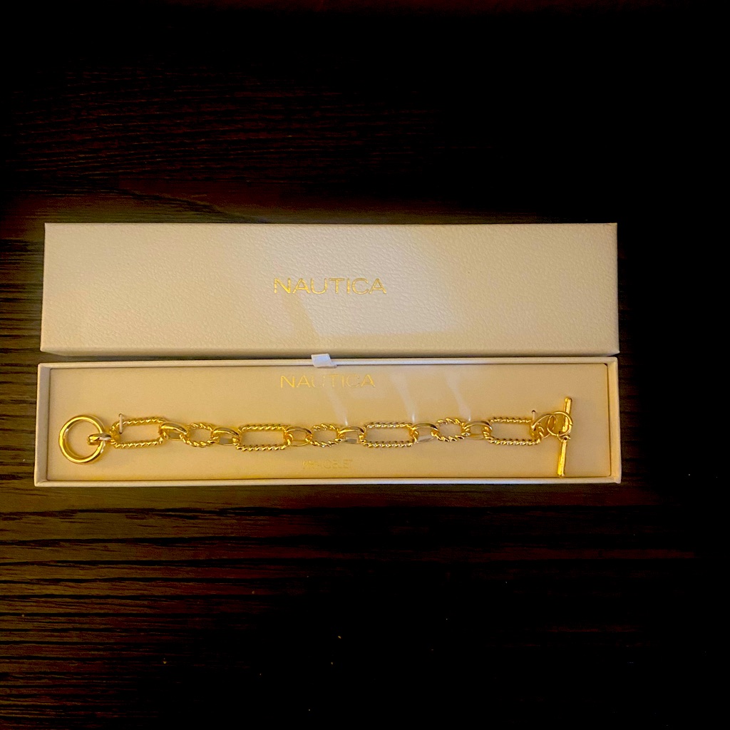 New Nautica Gold Chain Link Bracelet 27$